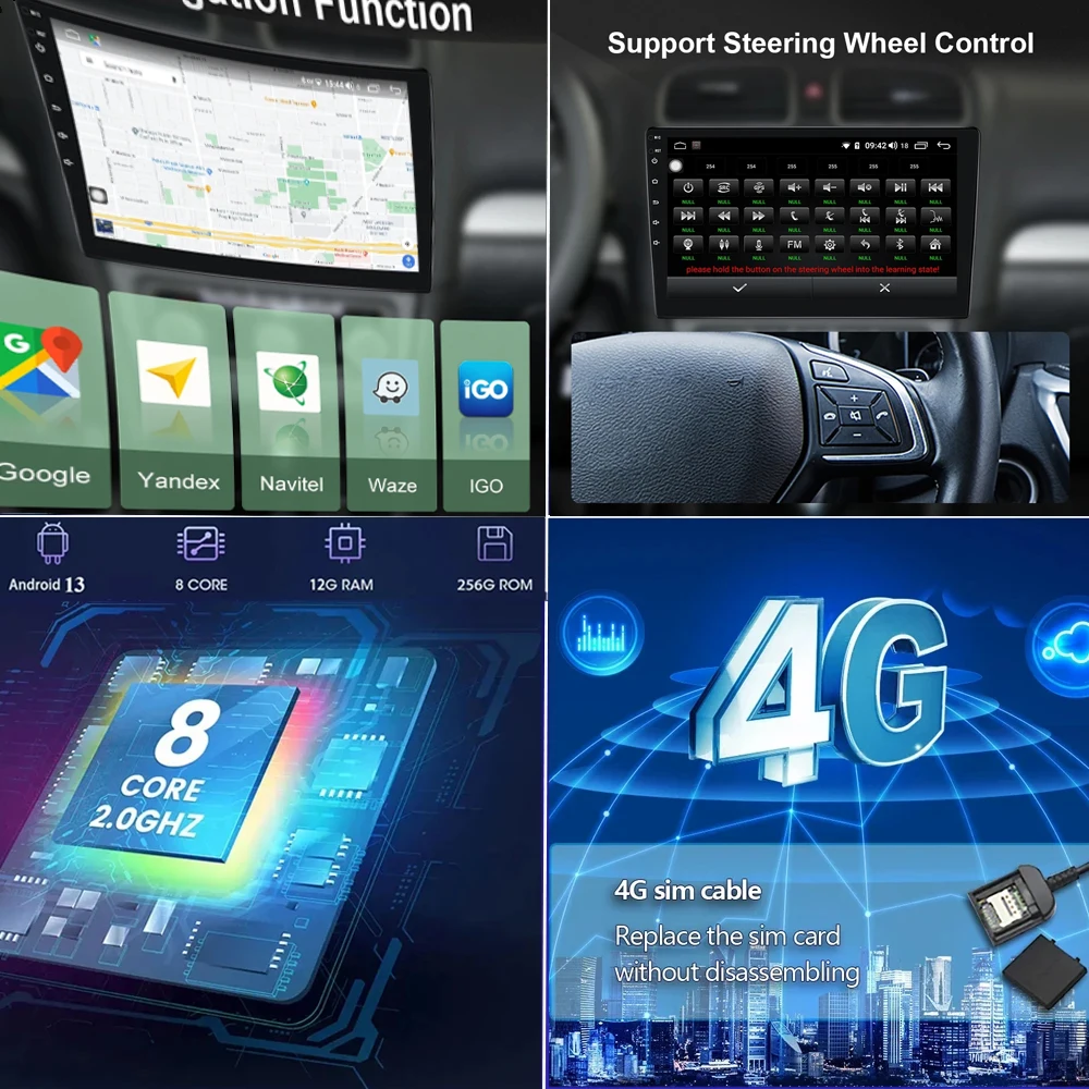 Фото Радио Android Carplay для Nissan Note 2 E12 2012-2021, интеллектуальная система, 8-ядерный мультимедийный плеер, 5G, Wi-Fi, GPS, сенсорный дисплей №5