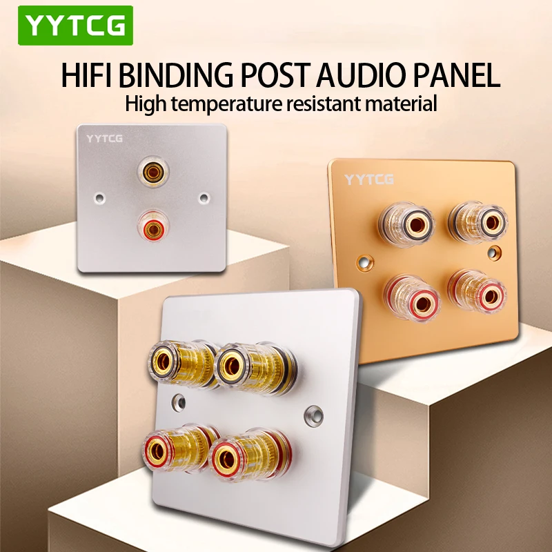 

High Hifi Audio 2&4 Ports Banana Jack Female Terminal Panel Aluminum Alloy Box DIY Terminal Connector Bar Home Decoration Parts