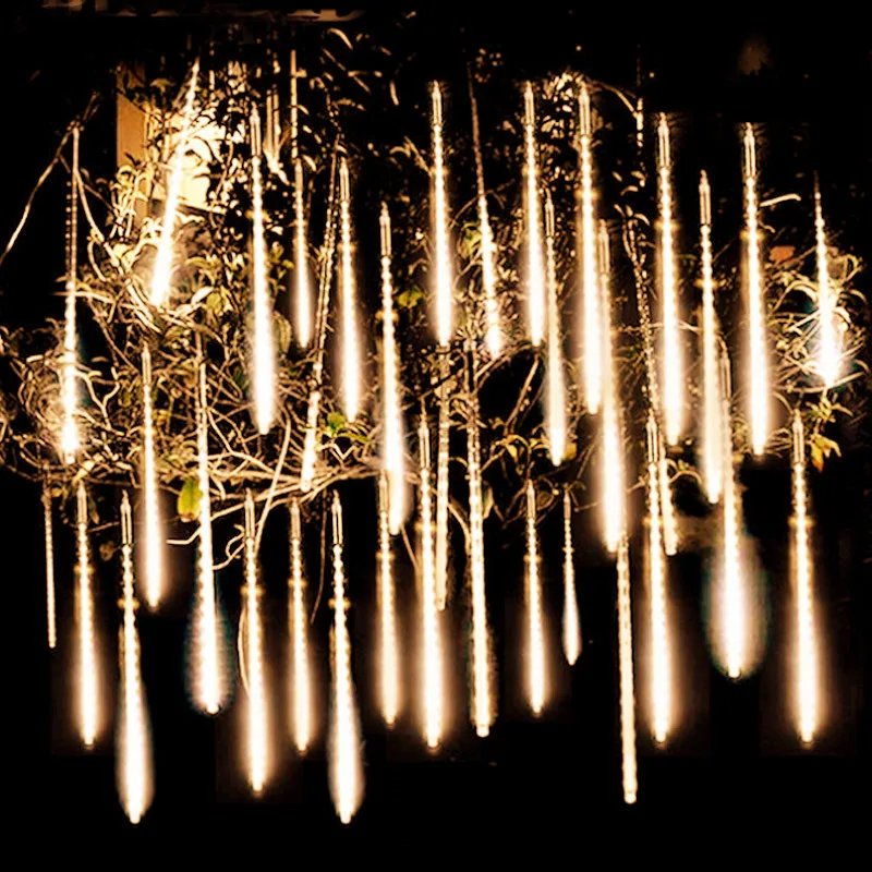 

1/2/3/4 Set Christmas Meteor Shower Fairy String Lights Garland Festoon Holiday Light Outdoor Waterproof for Street Decoration