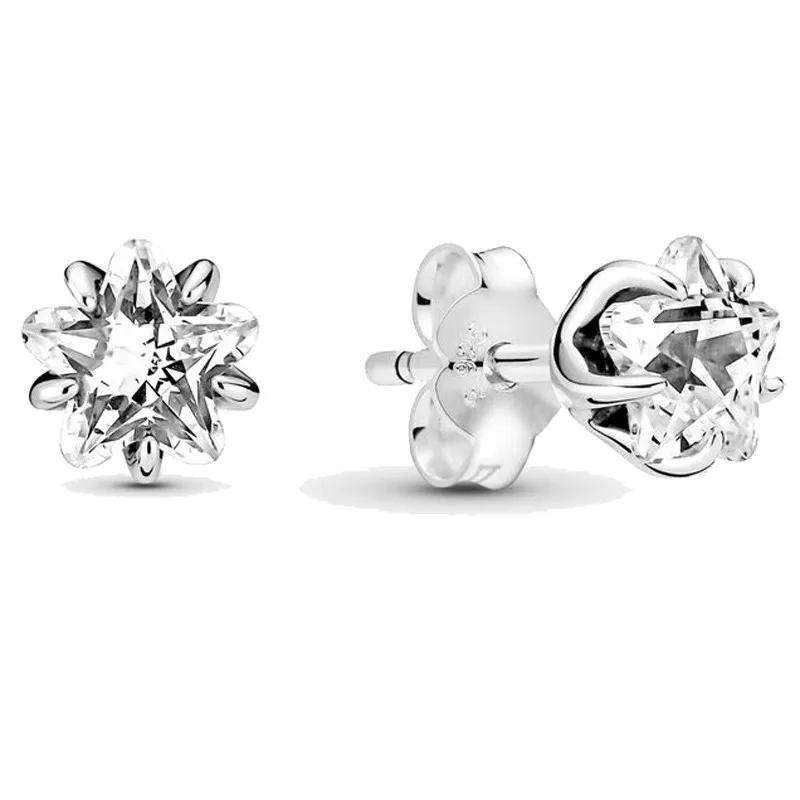 

Серьги-гвоздики женские из серебра 925 пробы с кристаллами