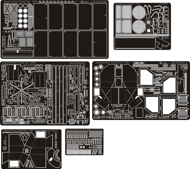 AM-WORKS LW35060 1/35 Детальный набор Jagdpanther (для комплектов Dragon Smart)