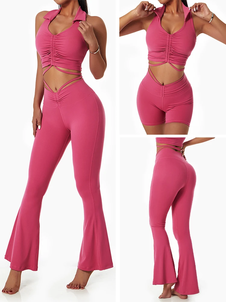 

Бесшовный комплект для йоги, Женская Спортивная одежда для фитнеса, спортивные костюмы, одежда для тренажерного зала, одежда для тренировок...