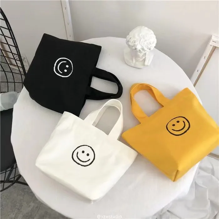 Girls Canvas Bag Student Campus Shopping Handbag Shoulder Bag Creative Multifunctional Shopping Bag