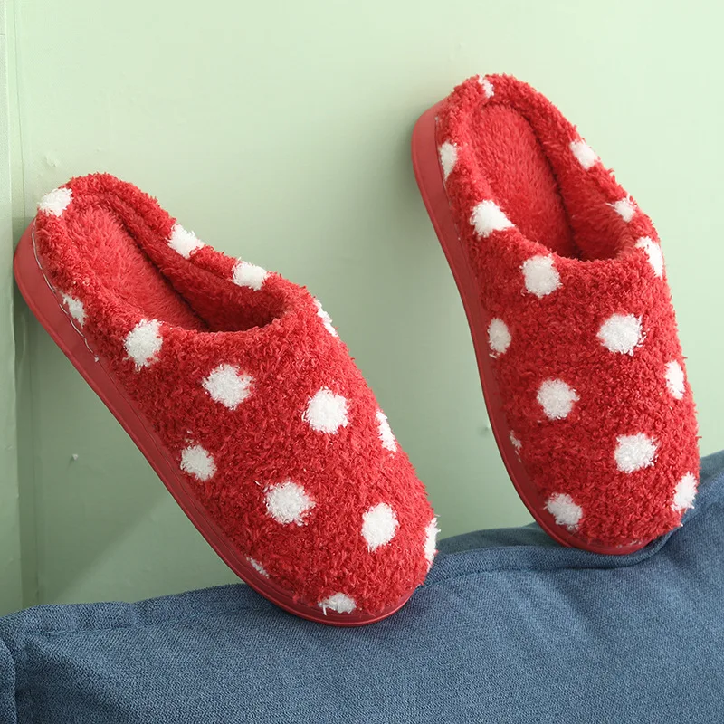 

Рождественские теплые тапочки, зимняя плюшевая домашняя обувь для снега, вечеринки, для пары, унисекс, спальня, мягкая подошва, плоский кабл...