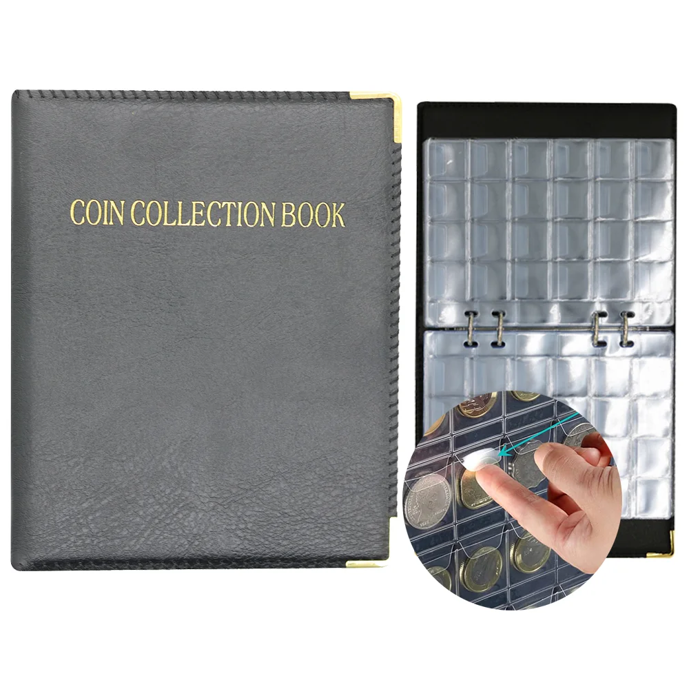 

Coin Collection Book Holder 20 Pages Banknote Collection Booklet Holder Album Organizer Box For Less 40mm Coin