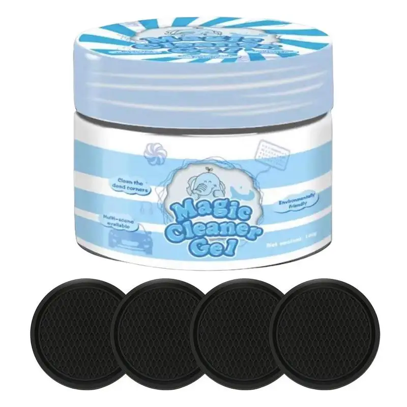 

Car For Cleaning Car Gel Putty With Car Coaster Reusable Gel Interior Cleaner Dust Remover Cleaner For Vents Seats Audio Panels