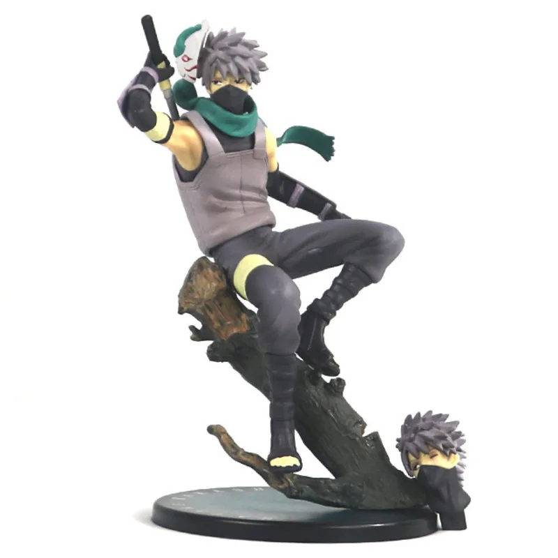 

Animation Naruto Figure GK Hatake Kakashi Action Anime Model 21cm PVC Interchangeable Head Desktop Collection Doll Children Toys