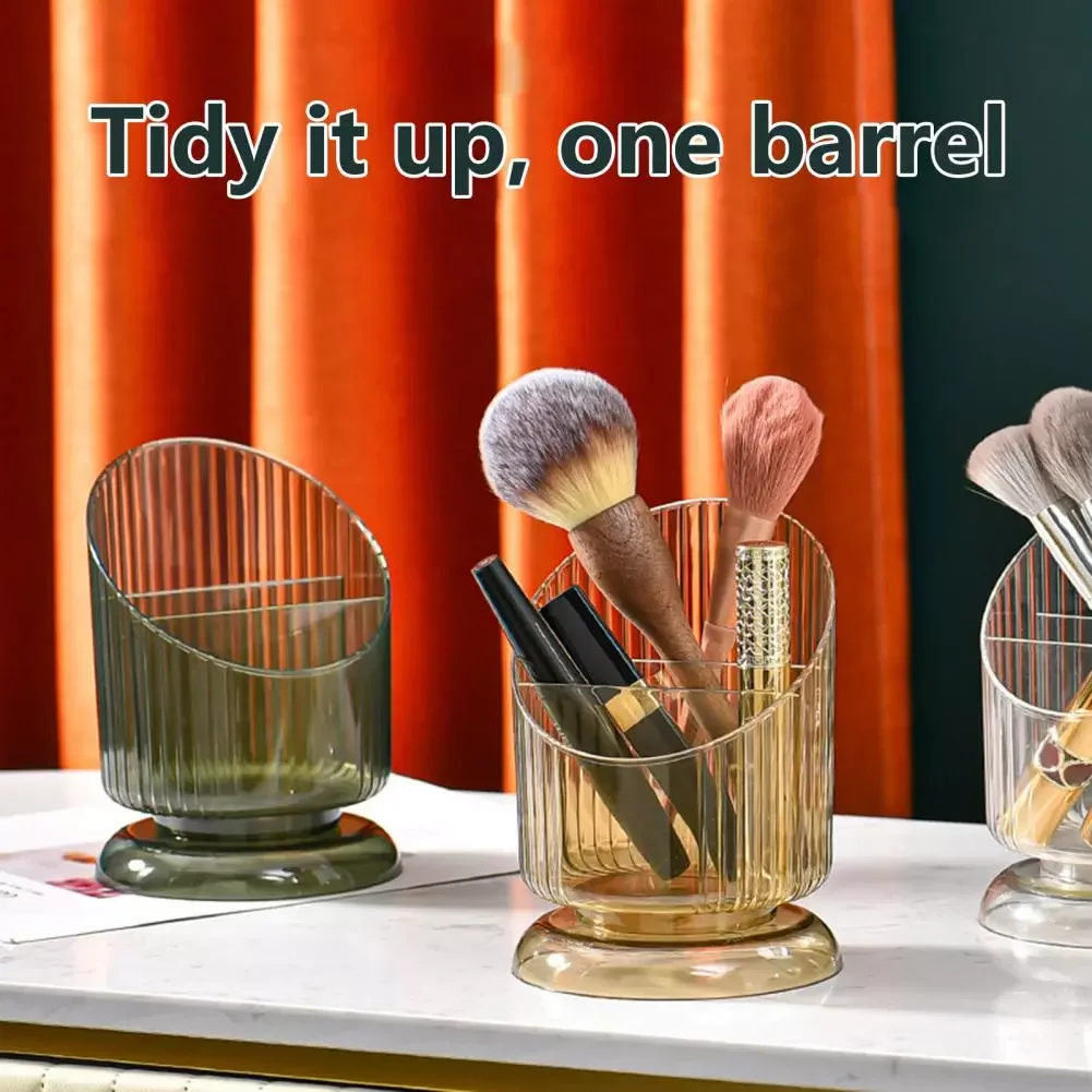

Makeup Brush Tube Durable Light Luxury INS Style 3 Grids Stylish Wide Application Makeup Brush Tube for Office