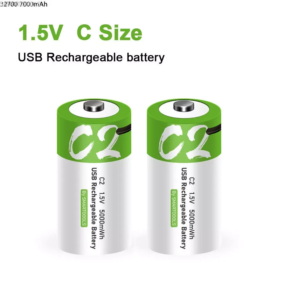 

NEW 1.5V C Size 5000mWh Rechargeable Battery Universal USB Charging Batteries Charged Lipo Lithium Polymer Battery