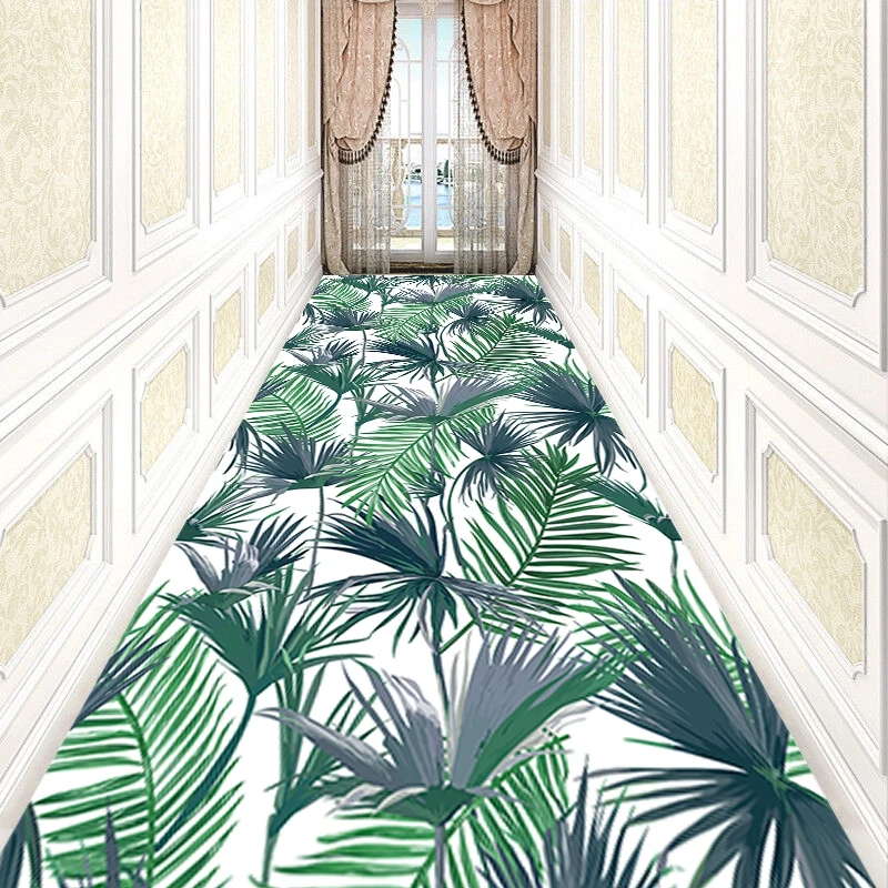 

Reese Lobby Carpet Living Room Bedroom Porch Rug Beautiful Tropical Jungle Palm Leaves Flowers Vestibule Hallway Corridor Aisle