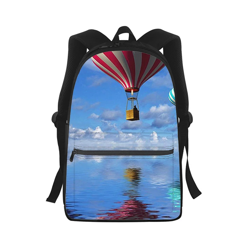 Ho tair Balloon Sky Men Women Backpack 3D Print Fashion Student School Bag Laptop Backpack Kids Travel Shoulder Bag
