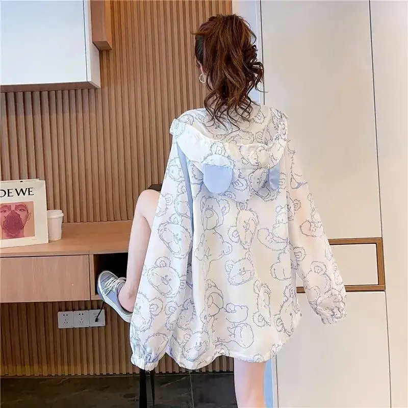 Женская одежда для защиты от солнца с принтом Летний Тонкий дышащий кардиган