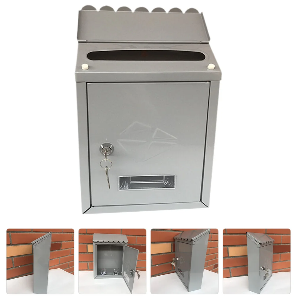 

Wall Mount Mailbox Rain-proof Mailbox Locked Letter Box Post Newspaper Box for Villa