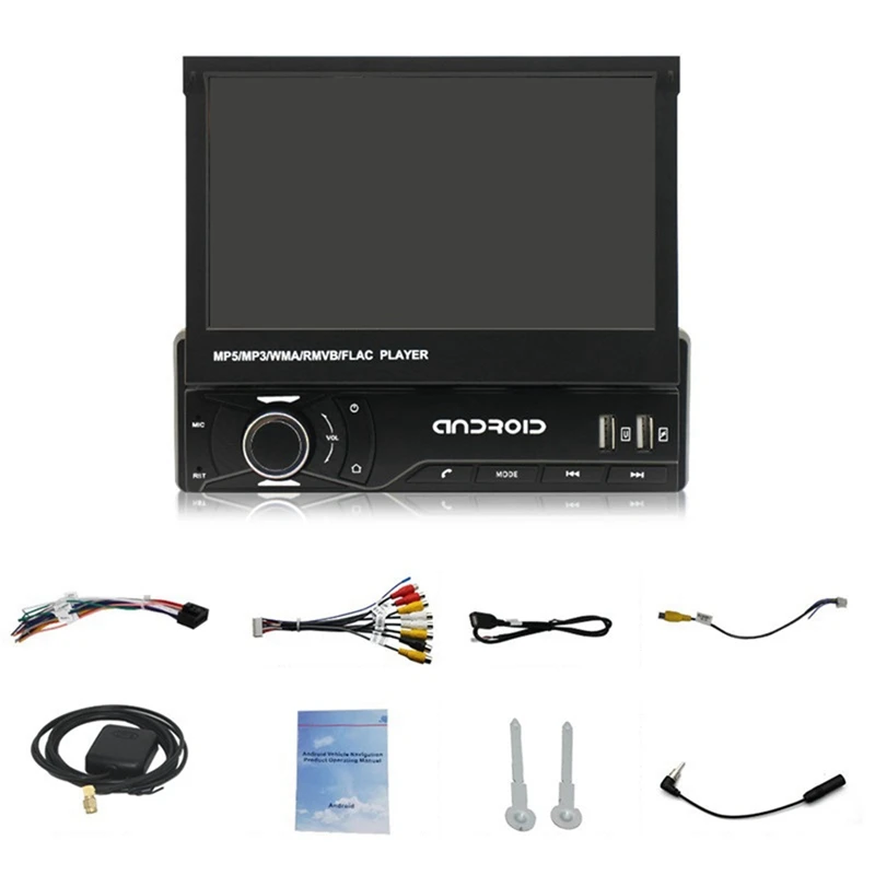 

Одинарный стерео-плеер Carplay с Carplay, 7-дюймовый моторизованный Выкидной Головной блок, зеркальный Соединительный аудиоприемник FM/AM USB