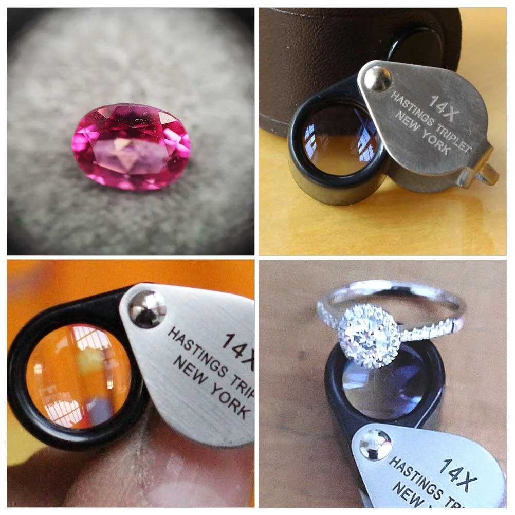 14 X Times Magnifying Glass Jewelers Eye Loupes Jewelry Handheld Coins Lupe Stainless Steel Foldable Magnifier Pocket Tools