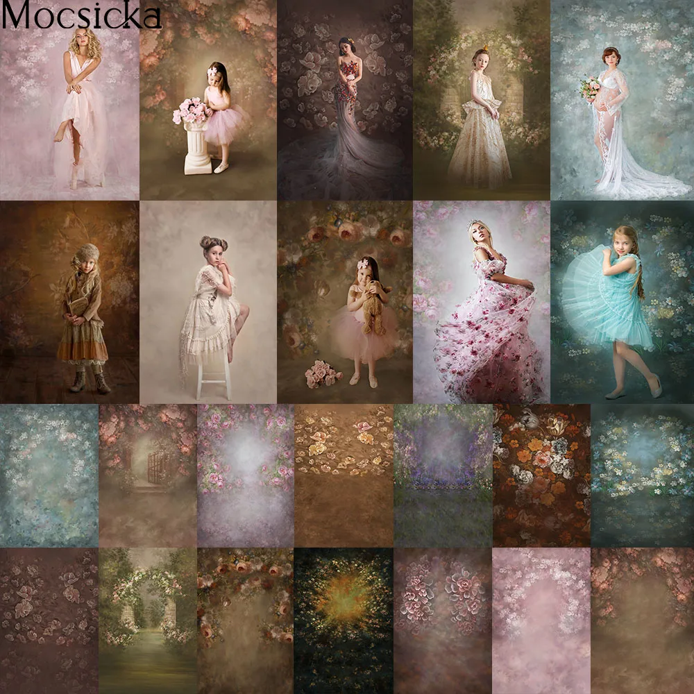 

Фотофоны Mocsicka из полиэстера с абстрактными цветами для портретной студийной фотосъемки фон для беременных художественное оформление для фотосъемки новорожденных