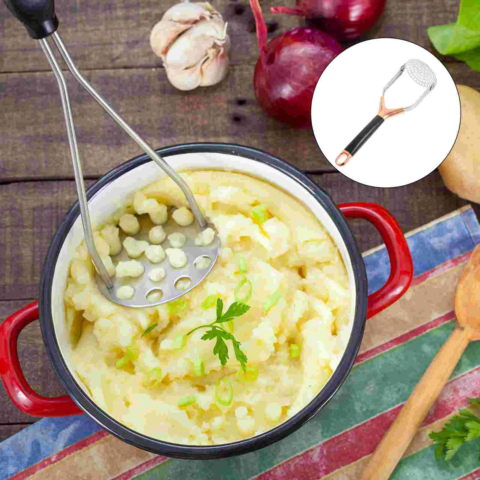 

Masher Potato Ricer Stainless Steel Tool Manual Vegetable Crusher Metal Hand Press Smasher Fruit Kitchen Mashed Potatoes Mud