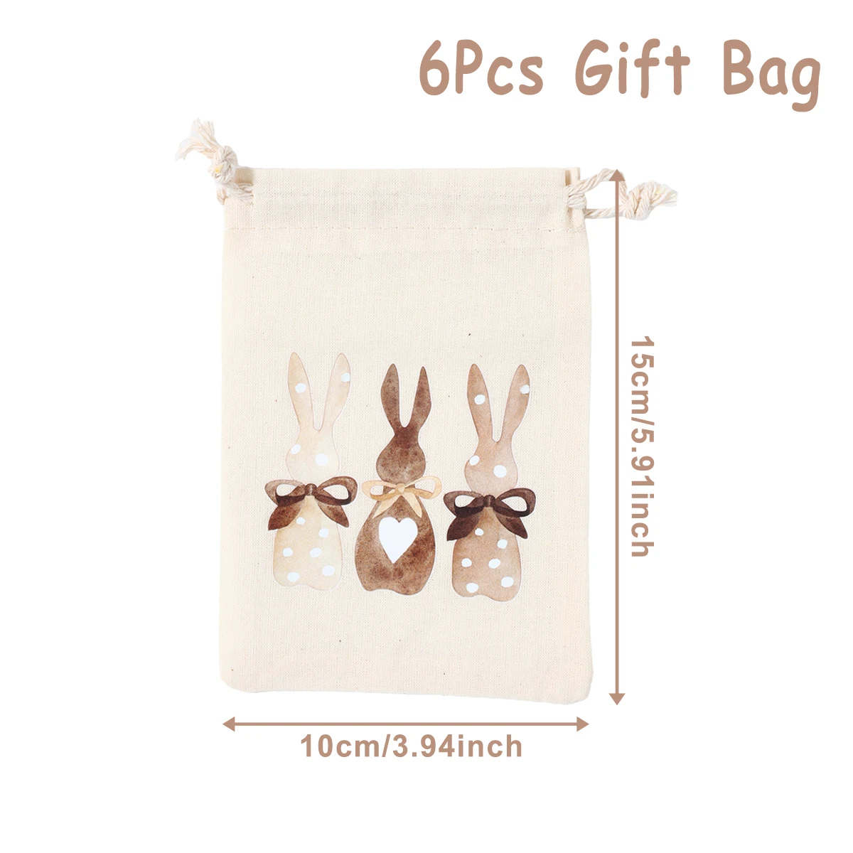 

Льняные пакеты для конфет с рисунком кролика Huiran