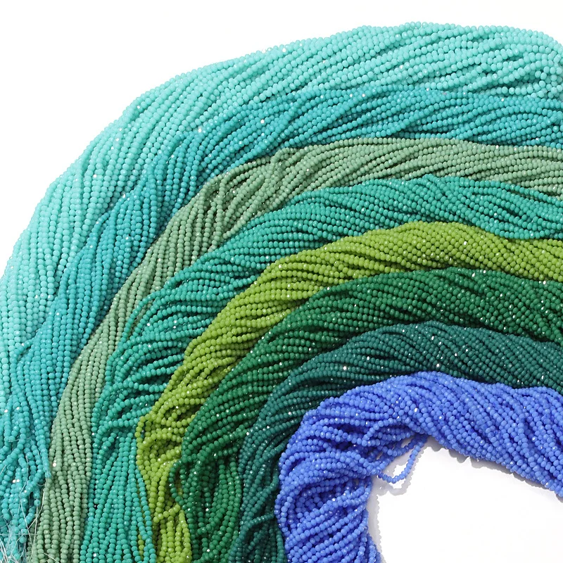 

Граненые бусины зеленого цвета для ювелирных изделий, аксессуары для браслетов, 2 мм