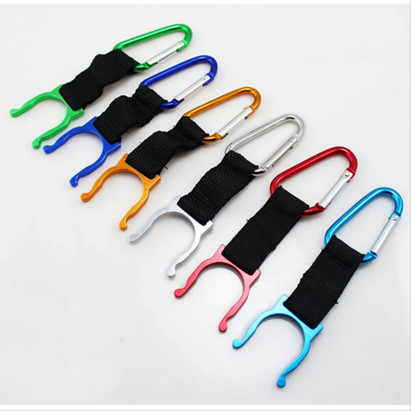 

2 pcs Aluminum Carabiner Drink water Bottle Buckle Hook Holder Clip Camping Hiking Key Chain Multi-color