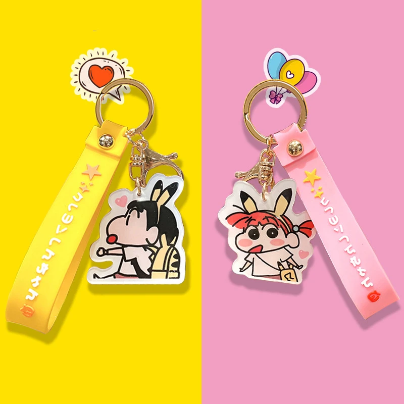 

Anime Crayon Shin-chan Keychain Cartoon Cute Doll Acrylic Keyring Couple Bag Ornament Key Chain Car Pendant Accessories Kid Gift