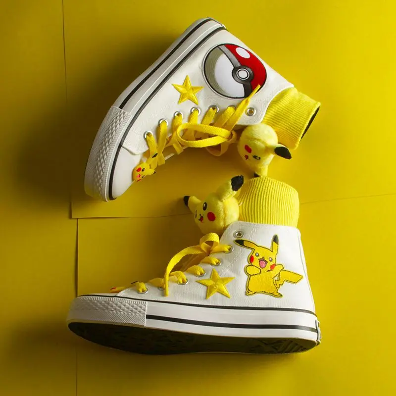

Genuine Pokemon Cartoon Anime Fashion Trend Couple Student Casual Embroidery Canvas Shoes Board Shoes