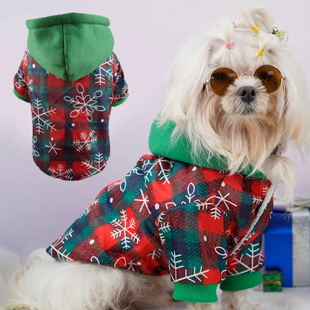 

PETWTILTIH Pretty Pet Shirt Soft Keep Warm Polyester Christmas Style Pet Jacket