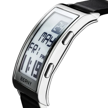 Electronic Digital Watch for Men- Case Leather Strap 4