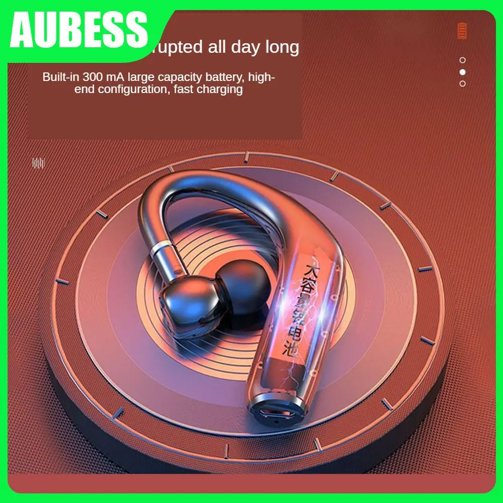 

Half In-ear Wireless Headset 5.3 Business Headset Noise Reduction Bass Earphones Waterproof Music With Mic