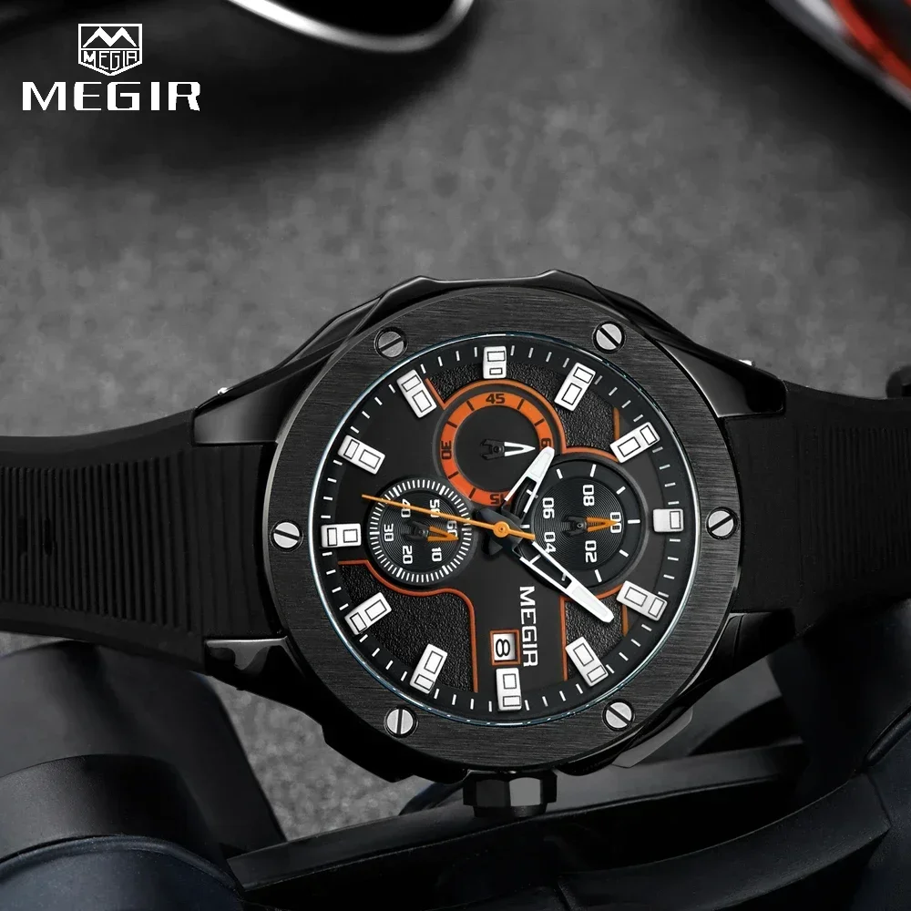 MEGIR мужские армейские военные часы лучший бренд класса люкс мужской хронограф