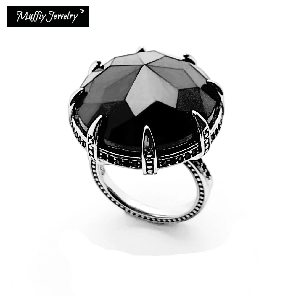 

Cocktail Ring Black Crystal Claw Design 925 Sterling Silver 2022 New Fine Jewelry For Women Man Europe Styling Powerful Gift