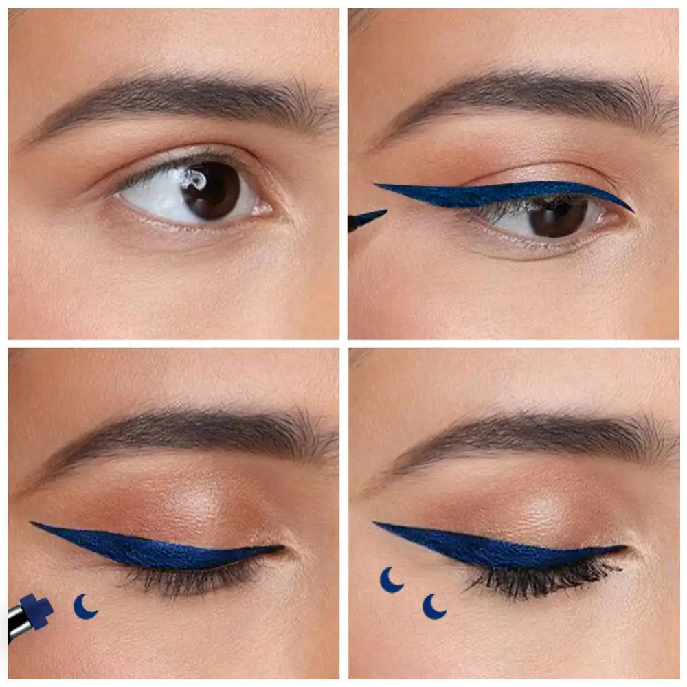 

4PCS/set Color Seal Eyeliner Set Double-ended Waterproof Non-Smudged Heart Start Moon Flower Stamp Eyeliner