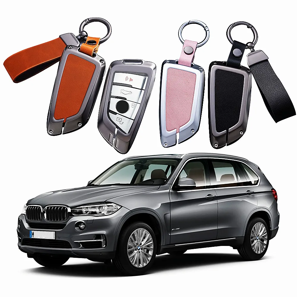 

Zinc Alloy Leather Car Key Fob Cover Key Fob Case for BMW 2 5 6 7 Series X1 X2 X3 X5 X6 Anti-dust Full Protection Cover