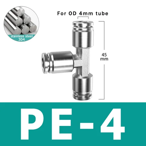 10 шт. PE PY 4/6/8/10 из нержавеющей стали 304, металлическая пневматическая быстроразъемная муфта, фитинг для воздушной трубы высокого давления, устойчивый к коррозии