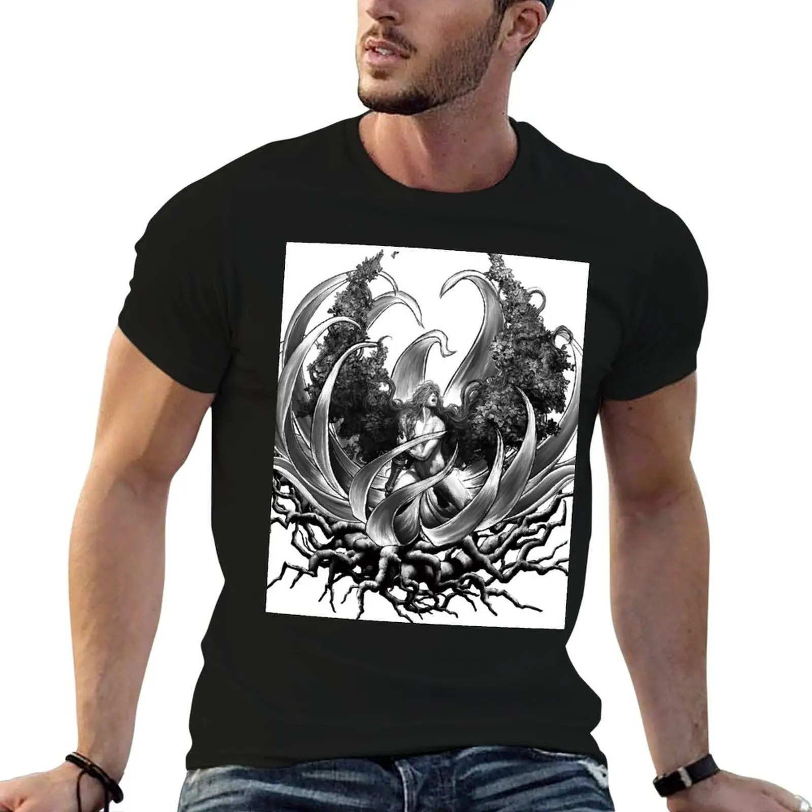 Футболка Malenia топы тяжелые летние одежда в стиле хиппи футболки для мужчин с