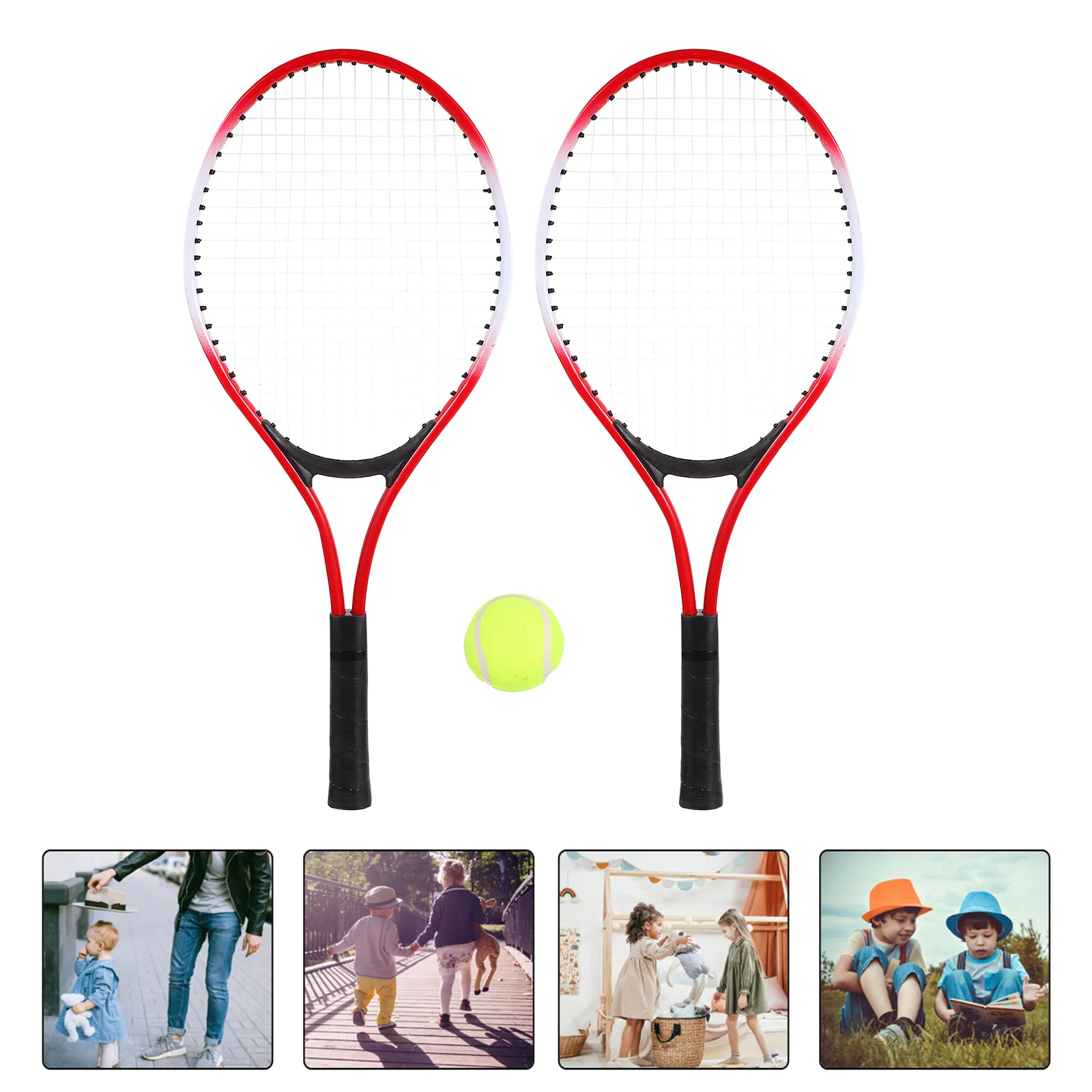 

1 Set Tennis Rackets Tennis Ball Kids Practice Tennis Outdoor Toy Kids Plaything