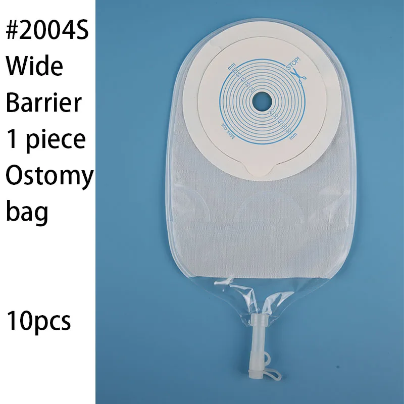 

One Piece Wide Barrier Urostomy Bag Drainable Pouches with Measure Card, Ileostomy Stoma Care,Waterproof Anti-reflow Cut-to-Fit