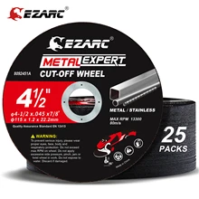 EZARC Cut Off Wheels 25Pcs, 115 mm x 1.2 mm x 22.2 mm Cutting Wheel, Metal & Satinless Steel Cutting Disc for Die Grinder