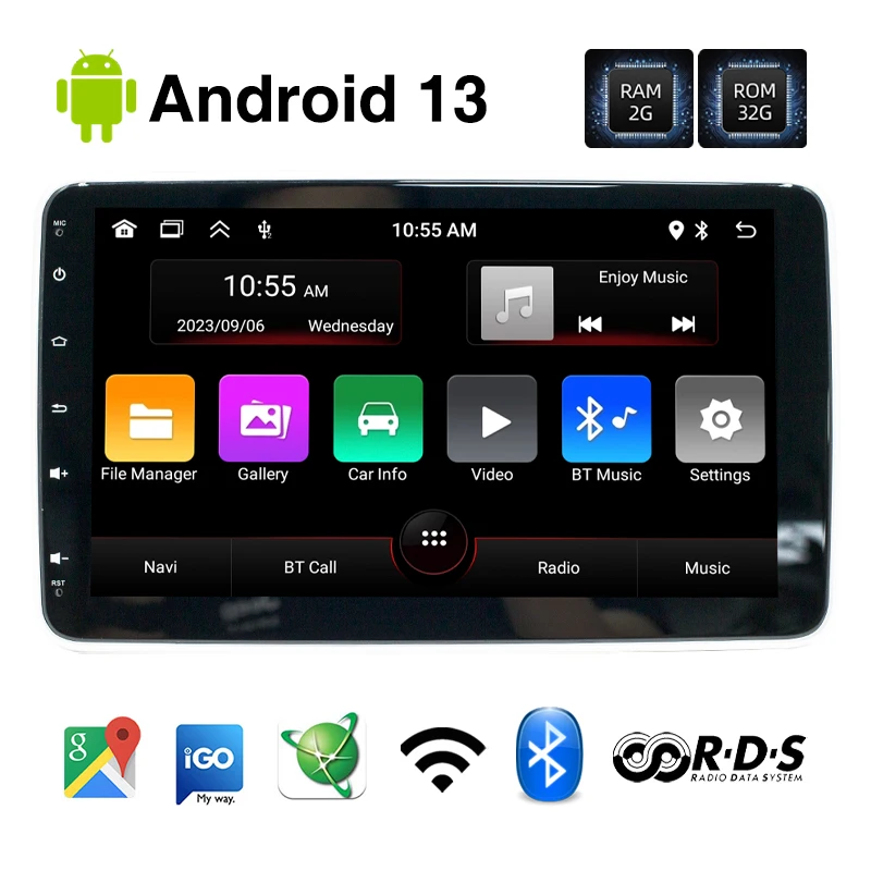 Мультимедийное автомобильное радио Andorid 1 Din беспроводной Carplay Android-автомат Bluetooth