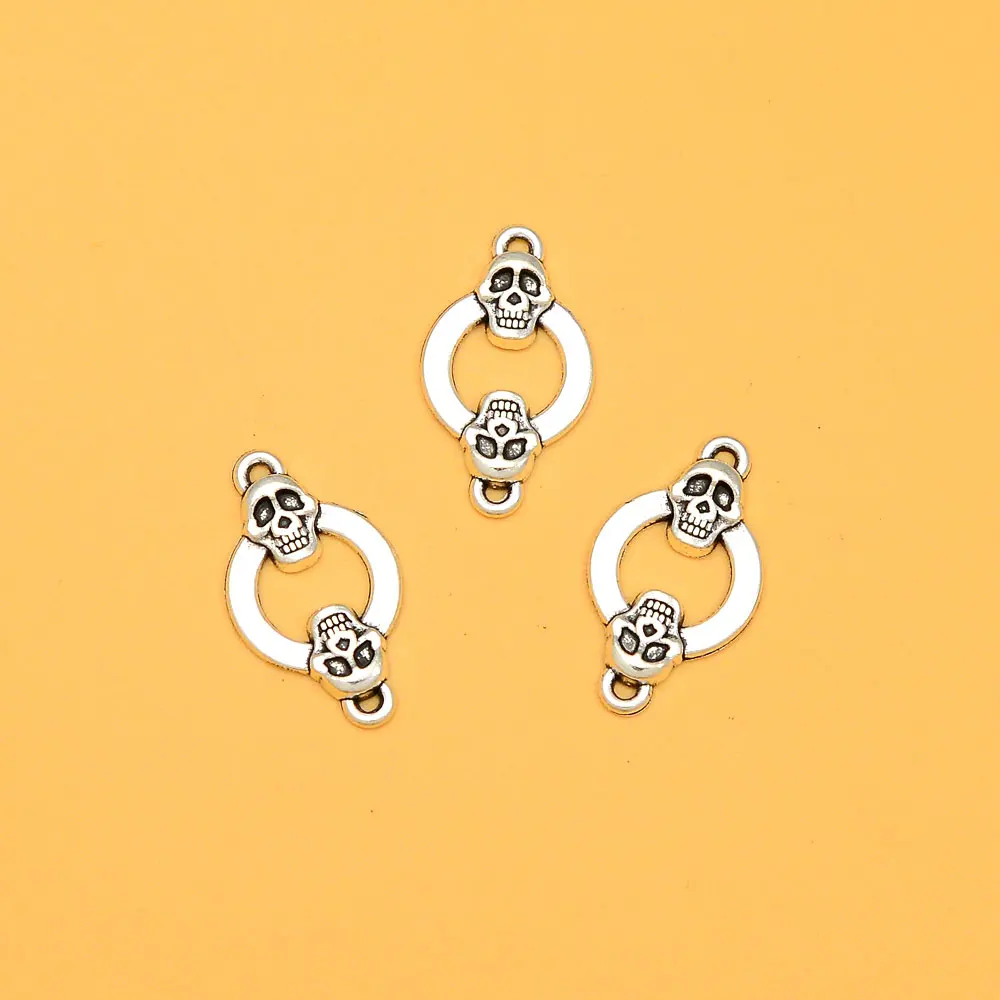 10 шт./лот 14x24 мм соединитель головы готического черепа подвески для