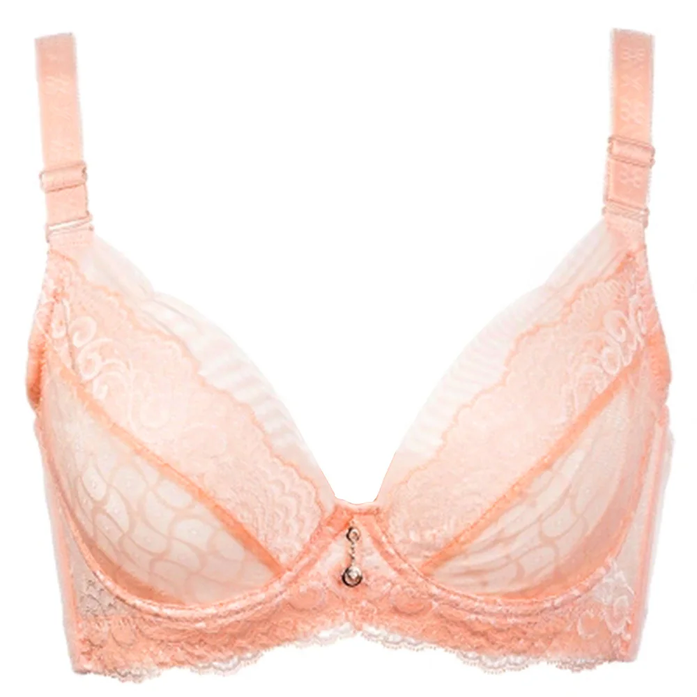 Фото Floral Thin Lace Bras For Women Underwear Lingerie Tops Deep V Sexy Bra Big Plus Size Brassiere №1
