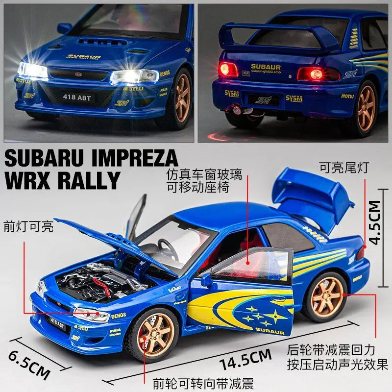 Фото Модель автомобиля Subaru Impreza 1:32 из сплава, литая под давлением, с функцией отката, звуком и светом, коллекционный подарок для фанатов №5