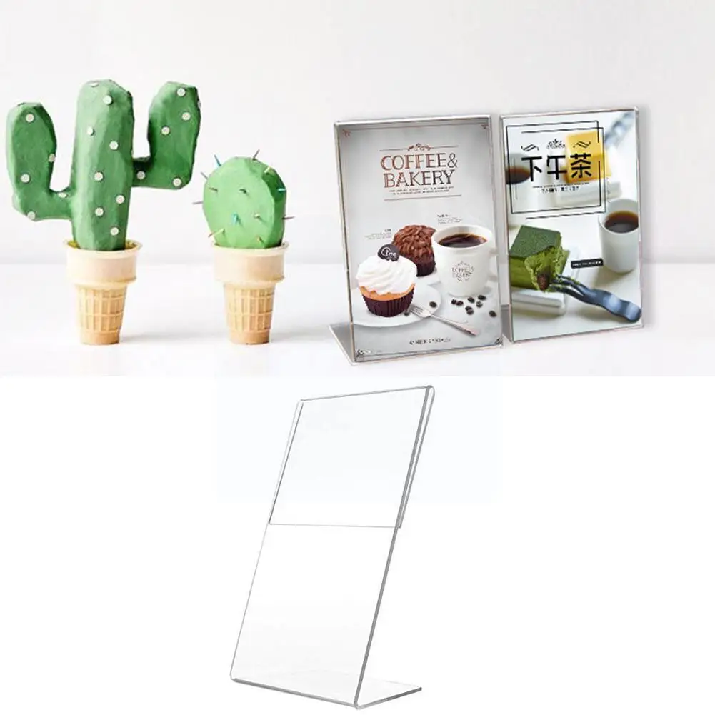 

5pcs Acrylic Transparent Card Holder Stand Desk Sign A6 Paper Stand Label Display 1.3mm Label Holders Price Card Frame Hold Q6n2