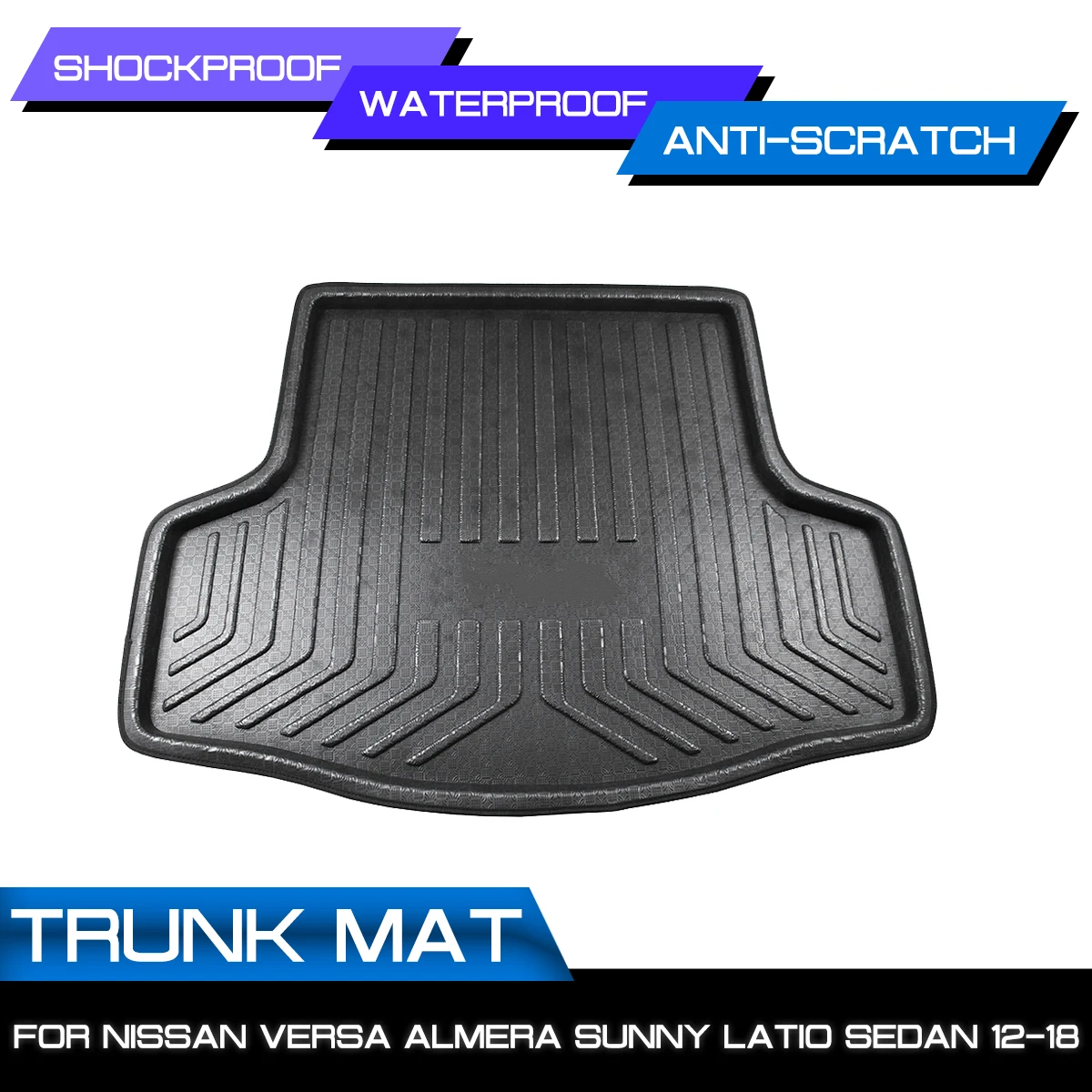 

Car Rear Trunk Boot Waterproof Floor Mats Carpet Anti Mud Tray Cargo Liner For Nissan Versa Almera Sunny Latio Sedan 2012-2018