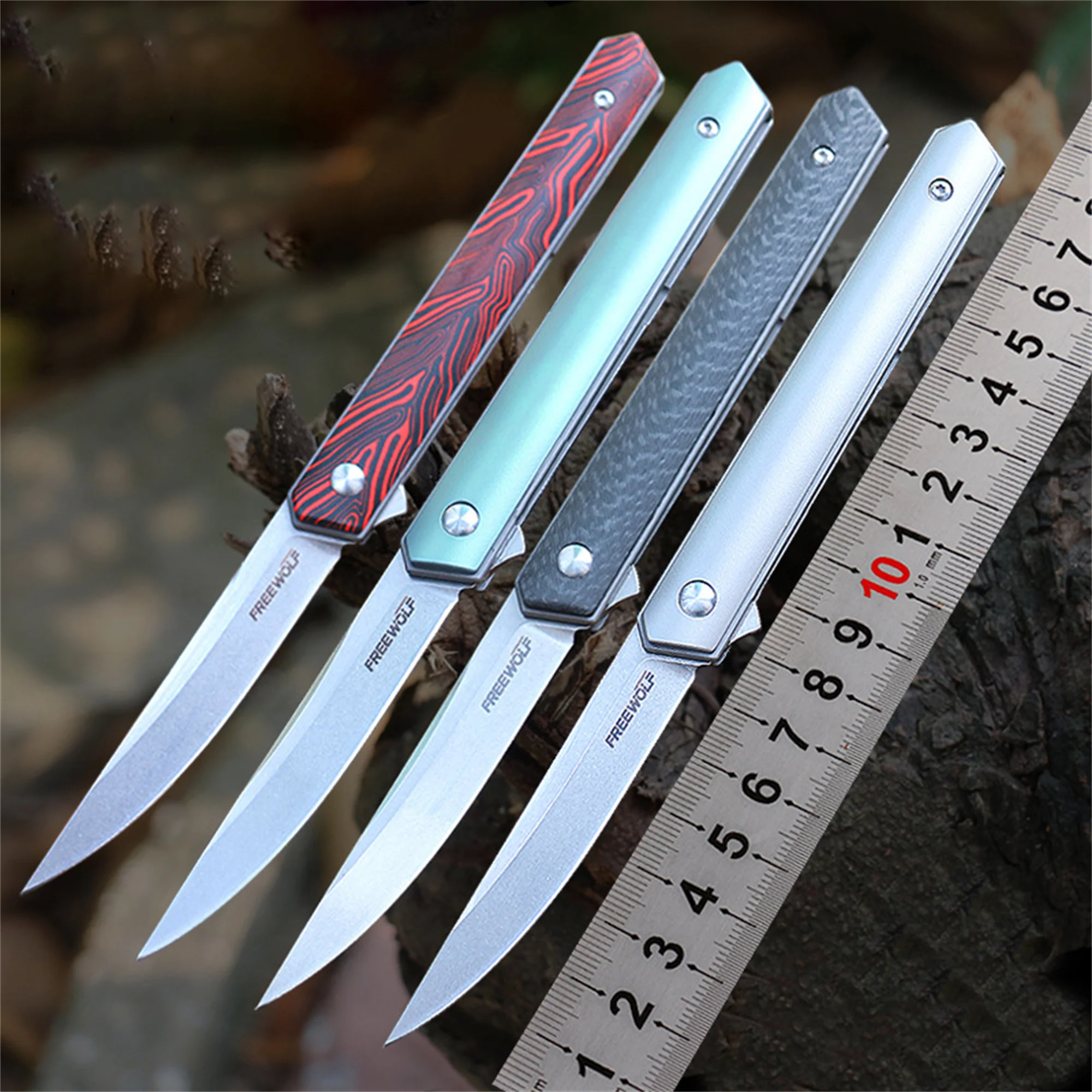 

Titanium alloy Folding knife EDC Outdoor Camping Knife D2 Pocket Knife