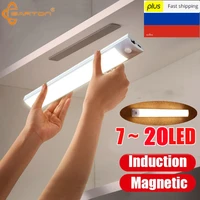 led night light motion sensor light induction light portable wireless pir motion for kitchen cabinet wardrobe home wall lighting