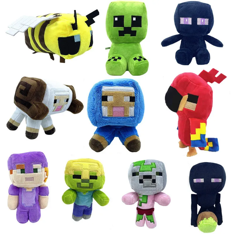 

New Plush Toy My World Anime Plushie Creeper Spider Enderman Steve Alex Axolotl Zombie Kawaii Doll Stuffed Toys for Kids Gift