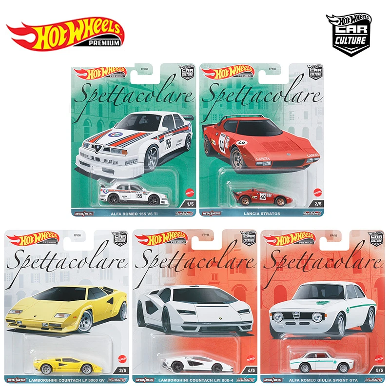 

Original Hot Wheels Premium Car Culture Spettacolare Carro Diecast 1:64 Alfa Remeo Giulia Sprint Lancia Stratos Kids Toy for Boy