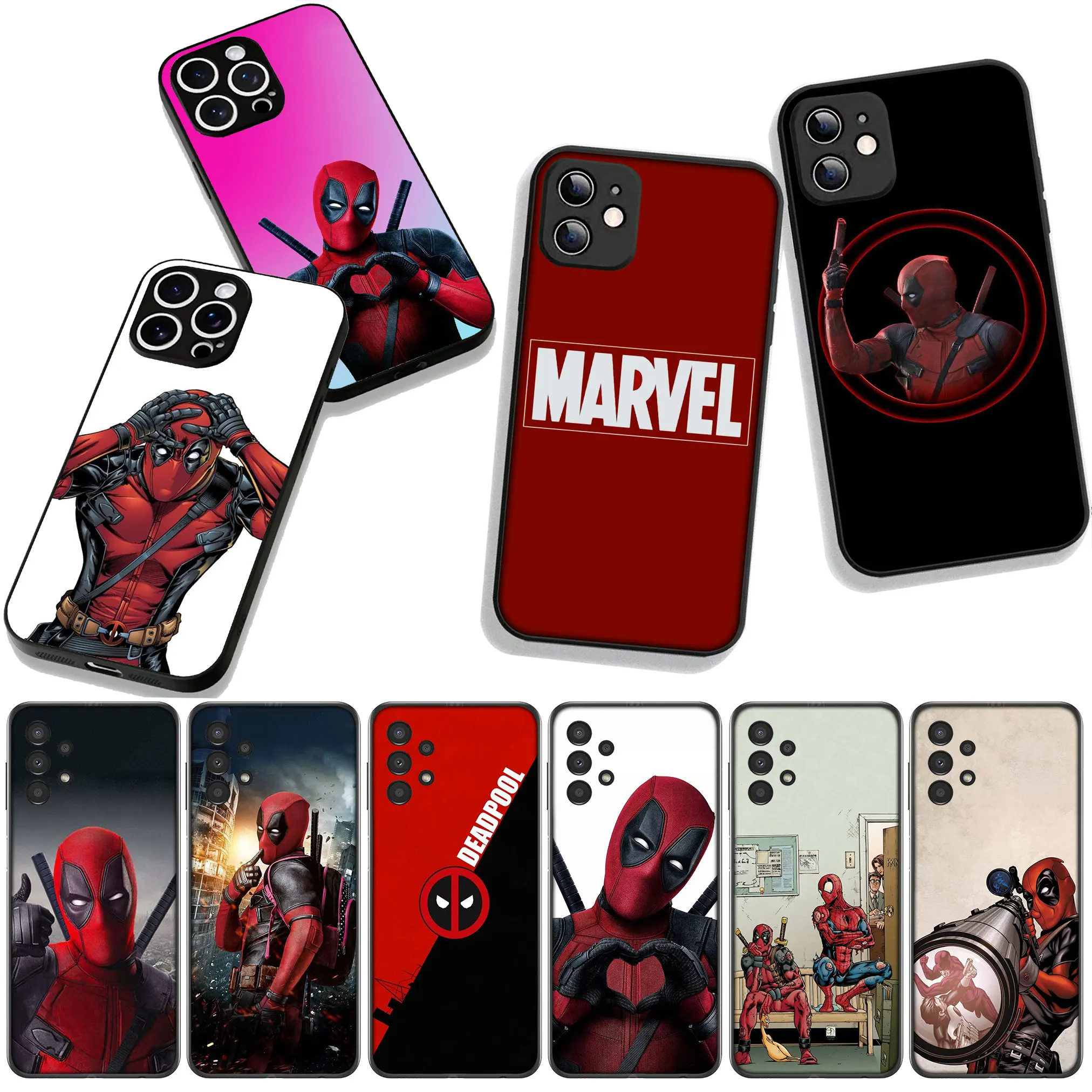 Фото Чехол для телефона Marvel Deadpool Superhero Cover для Samsung Galaxy A36 A17 A26 A07 A35 A54 A53 A13 A33 A34 S8 S9 S20 S21 FE S10 Plus №2
