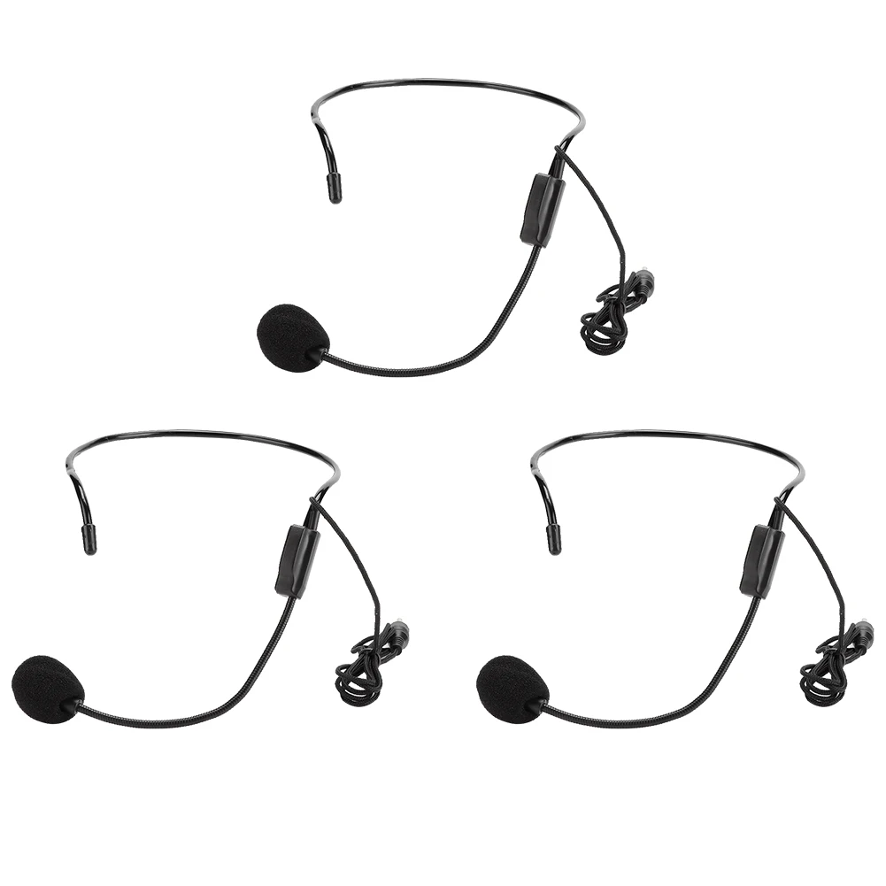 

3Pcs 3.5 mm Screw Plug Wired Head Condenser Microphone Headset Mic for Shopping Guide Guider wired wired wired wired wired